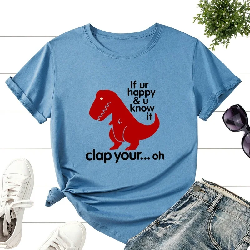 Футболка женская с коротким рукавом Повседневная модная смешная Свободная