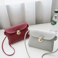 fashion simply pu leather crossbody bag for women solid color shoulder messenger bag lady pendant pearl travel small handbag