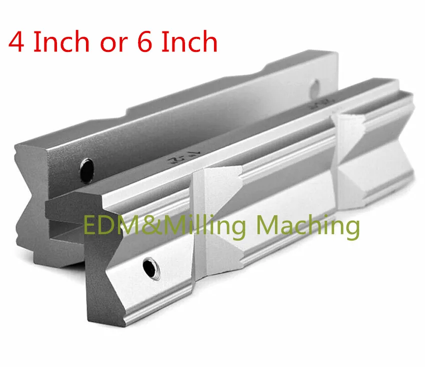 

1PC Milling Machine Vise Hard Jaw Fixture V-Type Jaw Aluminum Alloy 4 Inch or 6 Inch For CNC Bench Vise Fixture