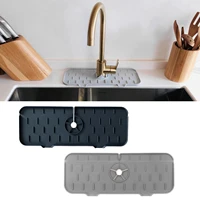 washable faucet dish drying mat washable sink splash guard wraparound silicone pads for farmhouse bathroom rv kitchen