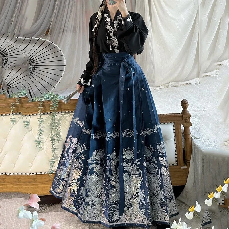 Зимняя женская ханьская китайская одежда в национальном стиле Мин имитация