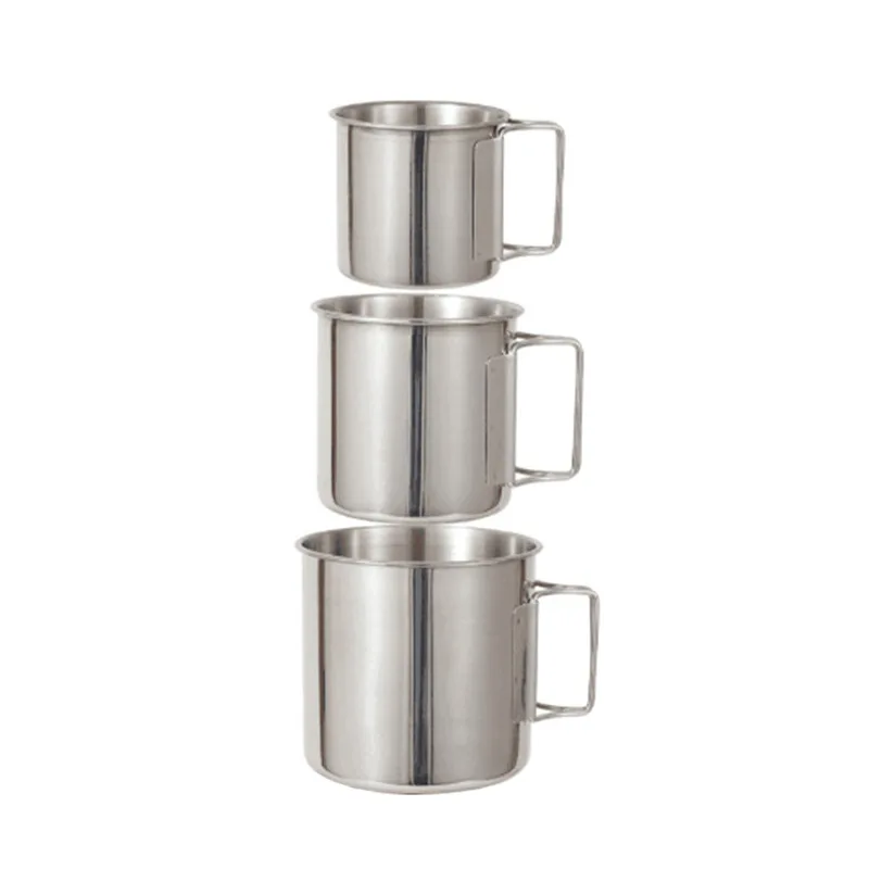

1pcs Stainless Steel Travel Camping Mug Beer Whiskey Coffee Tea Handle Cup Kitchen Noodle Cups Bar Drinking Tools Accessory