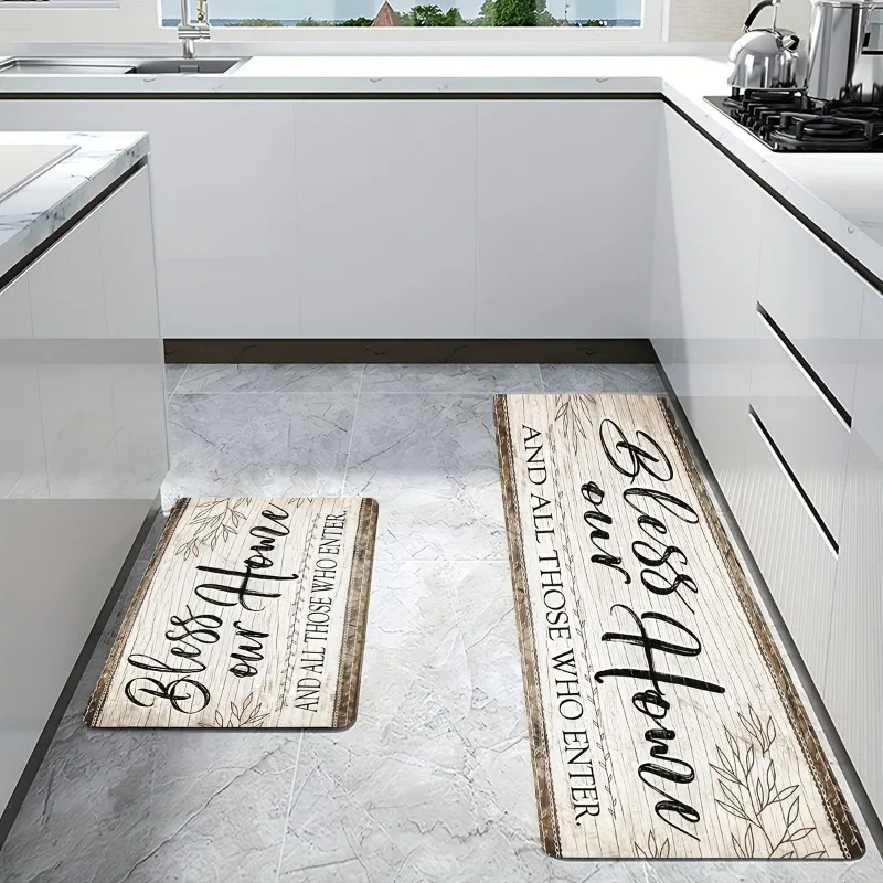 1 шт. нескользящий фланелевый коврик для кухни с принтом дерева