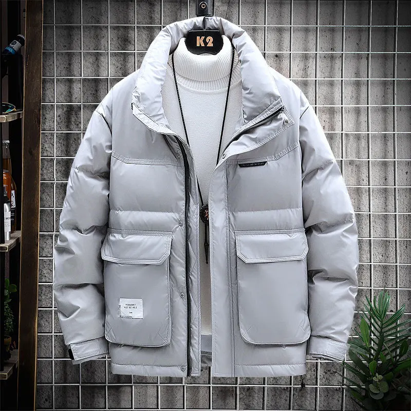 2022 Large Size Down Jacket Male New Thick and Fat Casual Handsome Loose Collar Cold Warm Coat