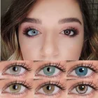 2 шт., контактные линзы серого и синего цвета с диоптриями