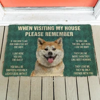 3d please remember akita dogs house rules custom doormat non slip door floor mats decor porch doormat