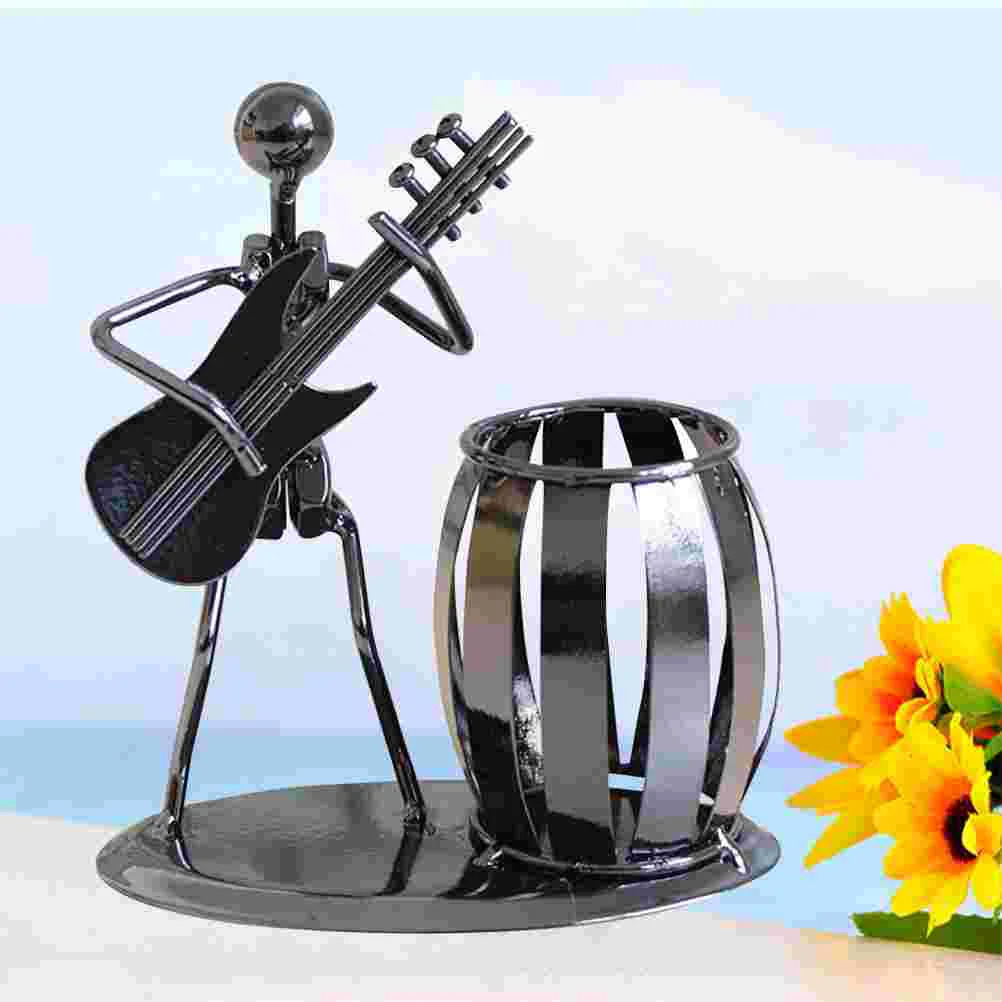 

1 шт. держатель для ручки, Металлический Стальной креативный музыкант ручной работы, чехол для кастрюли, контейнер, держатель, чашка для дома...