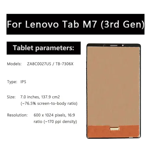 Дисплей для Lenovo TAB M7 TB-7306X / TAB M7 TB-7306F (в сборе с тачскрином)  - купить от 2050 р. в МобиРаунд.ру