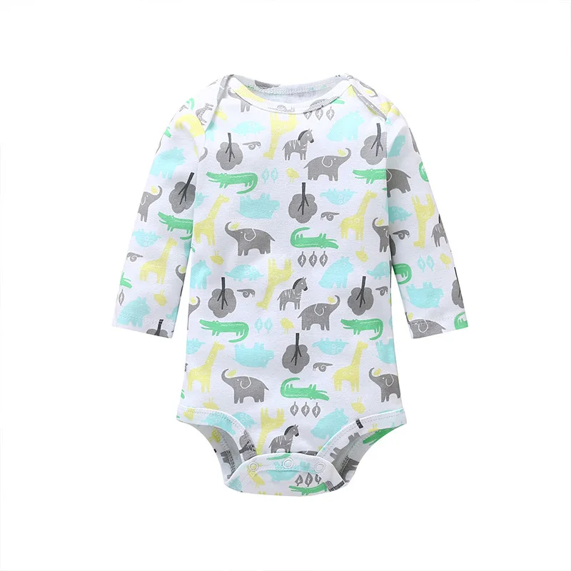 Mother Kids Spring Autumn Style Boys Girls Baby Long Sleeve Cartoon Onesie Baby Triangle Climbing Clothes New Born Baby Items