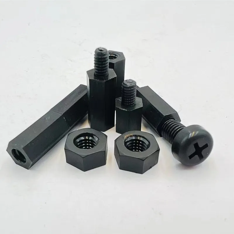 

50 шт. M2 M2.5 M3 M4 PCB Материнская плата черный нейлоновый пластиковый крестообразный Винт штекер-гнездо Шестигранная стойка разделитель