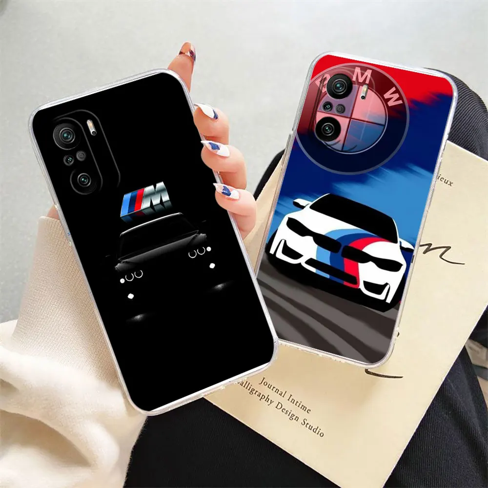 

Clear Phone Case For Redmi K60 K50 K40 K40S K30 K20 12C 10X 10A 9T 9A 9 8 CC9 CIVI 2 Pro Case Funda Capa Sports Car B-BMW Wheels