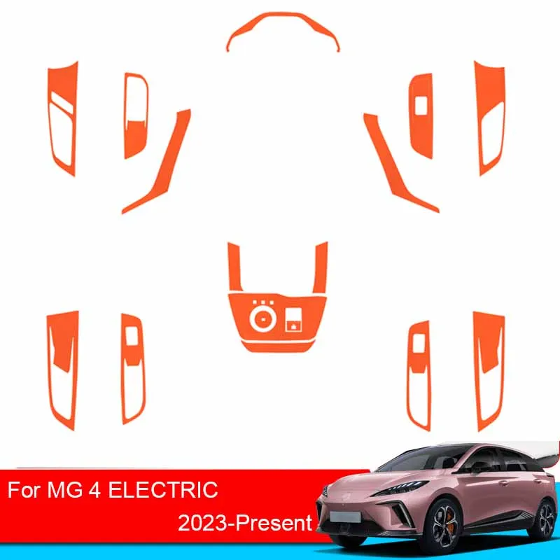 For MG 4 Electric Mulan 2023-2025 LHD& RHD Car Sticker Windows Contol Inner Door Gear Panel Protective Film Interior Accessory