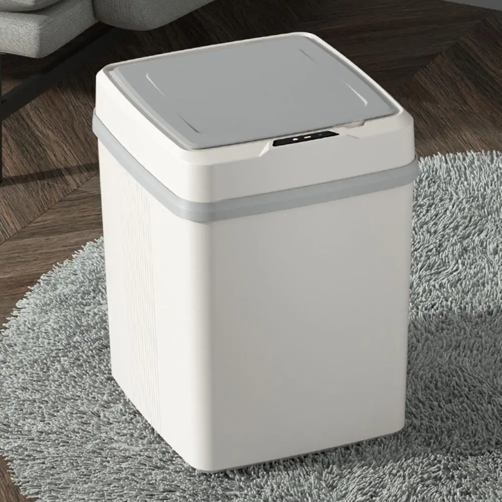 

Induction Rubbish Bin Durable Built-in LED Light Mute Operation with Lid Smart Trash Can for Home