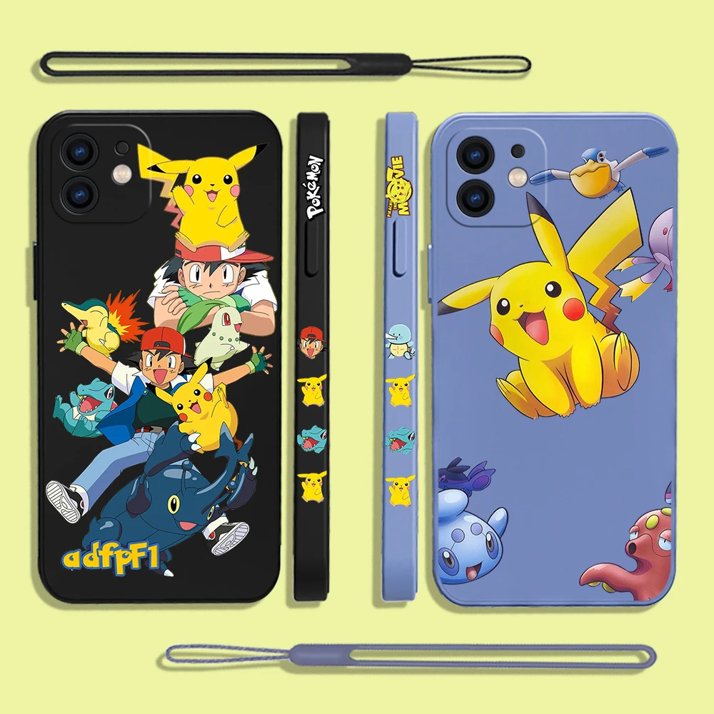 

Pokemon Pikachu Phone Case For OPPO A7X A53 AX5 A93 A94 A35 A95 A12 A15 A15S A16 A8 A72 Reno 7Z 6Z 5Z F19 4G 5G with Hand Strap