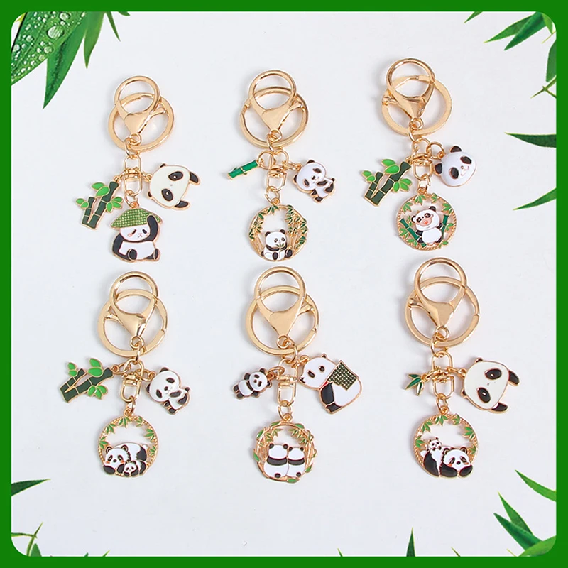

Fashion Chinese Style Cute Panda Keychain For Women Charm Bag Pendant Earphone Case Ornaments Keyring Couple Gift