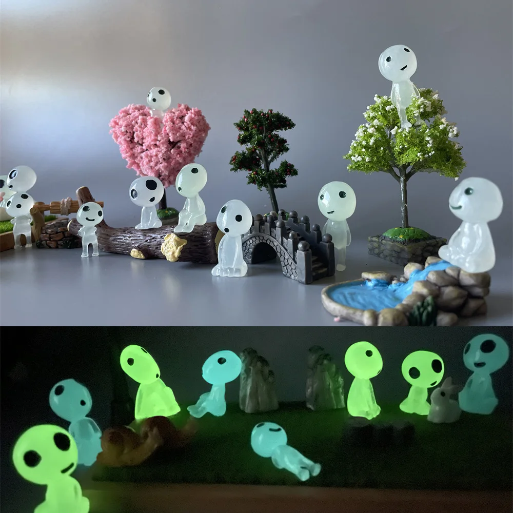 

10/50Pcs Luminous Tree Spirits Micro Landscape Figure Ornament Outdoor Glowing Statues for Decoration Mini Garden Accessories