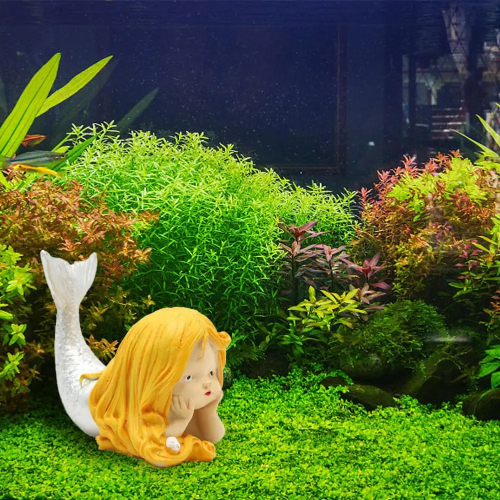 

NEW Resin Artificial Mermaid Ornaments Aquarium Fish Tank Micro Landscape Decoration Home Garden Accessories