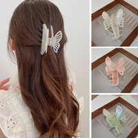 new acetate hair claw sweet fairy butterfly hairpin gradient tie dye colored styling tools barrettes for women girls hair clip