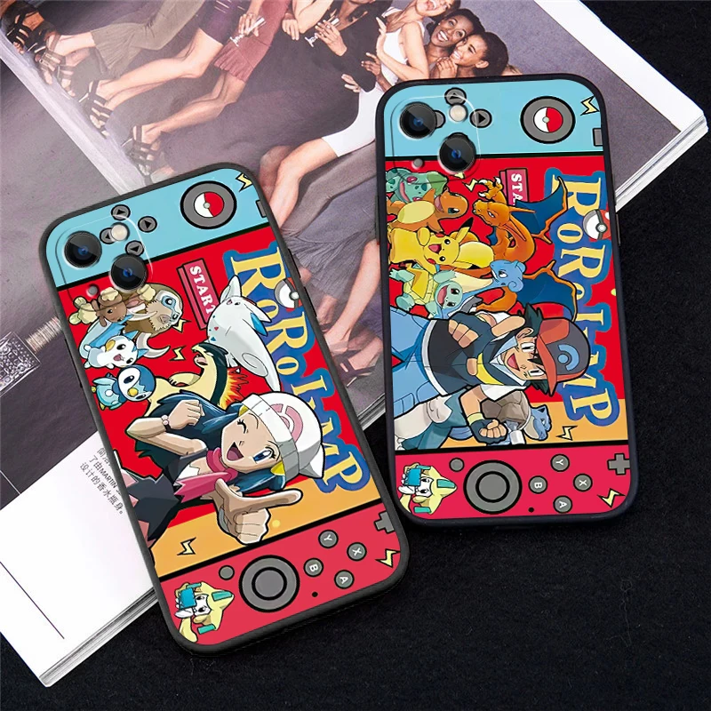 

Pokemon Pikachu Cartoon Phone Case For IPhone 11 13 Pro MAX 8 Plus 7 8 6 6S XS XR XS Max 12 Pro Game console Silicone Case Gift