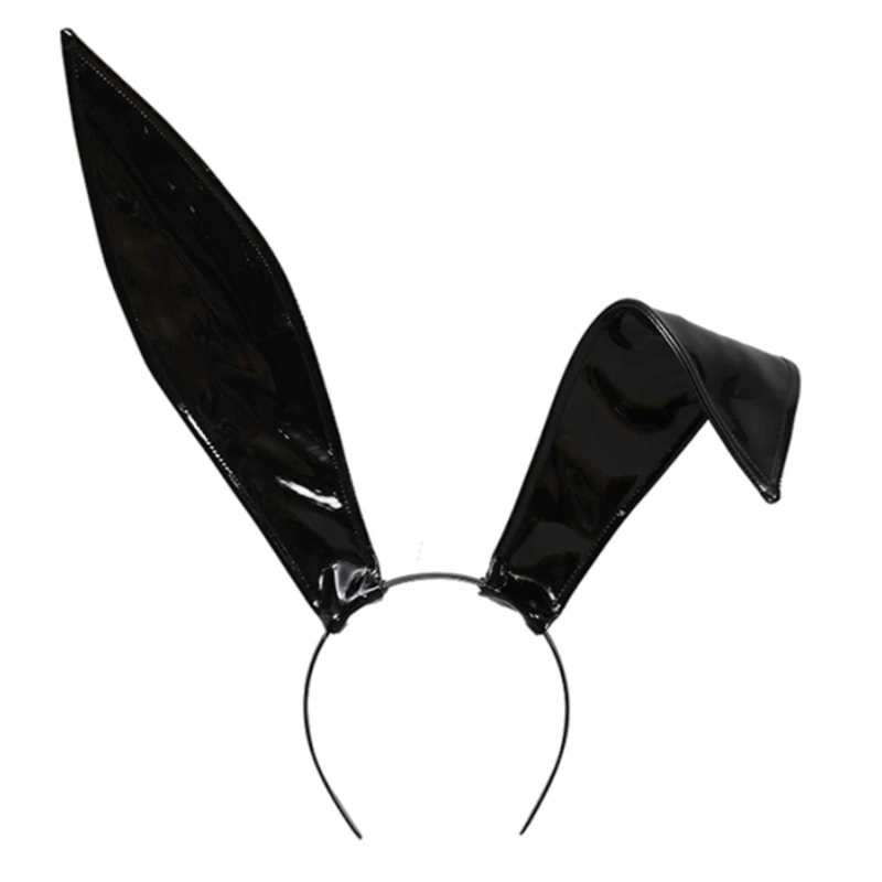 

Rabbit Ears Headbands Leather Bunny Ears Hairband Sexy Hair Accessories Halloween Party Creatures Theme Costume
