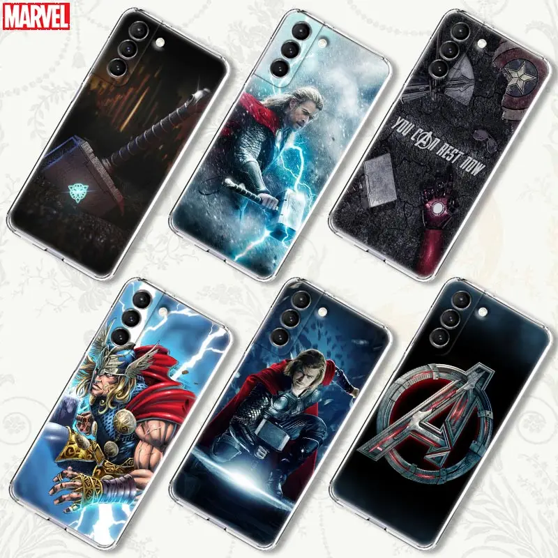 

Thor Hammer Marvel Hero Silicone Case for Samsung Galaxy S21 S20 FE S22 Ultra S10e S9 Plus 5G Soft Clear Phone Cover Coque