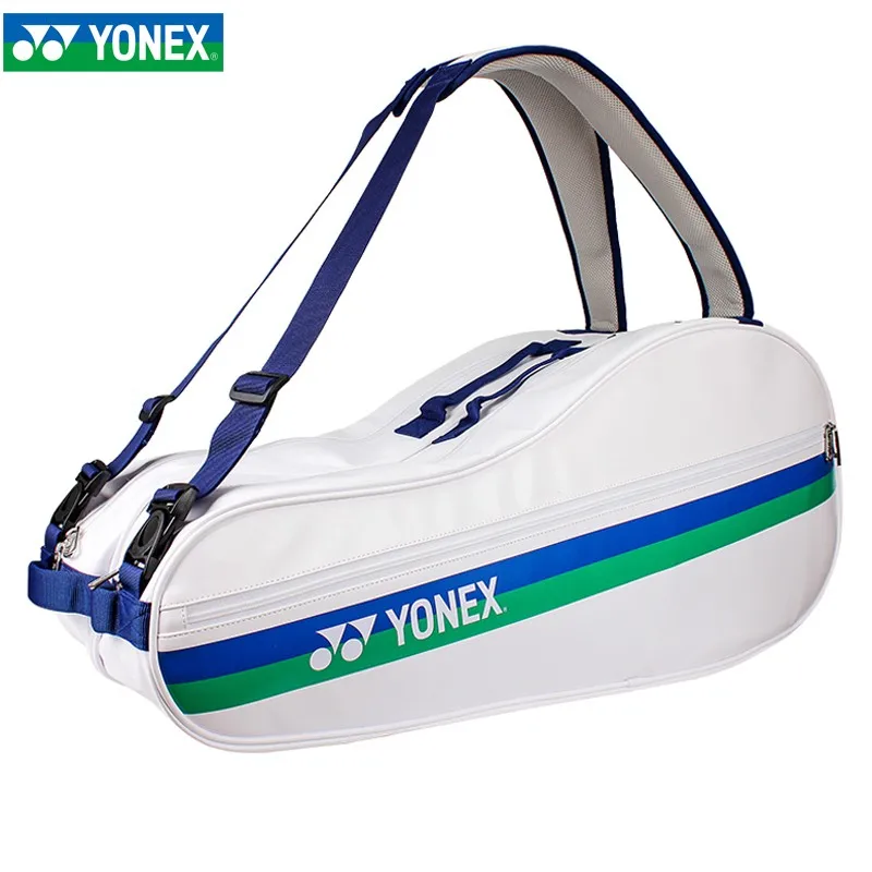 YONEX Limited Luxury PU Leather Badminton Bag 75th Anniversary 6 Rackets Double-deck Badminton Backpack Men Women Teenager