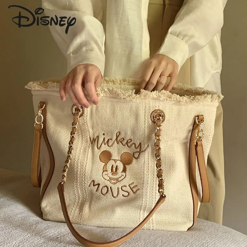 Disney Mickey Animation Park Tote bag 2023 new hand-held large-capacity bag girl summer shoulder messenger bag
