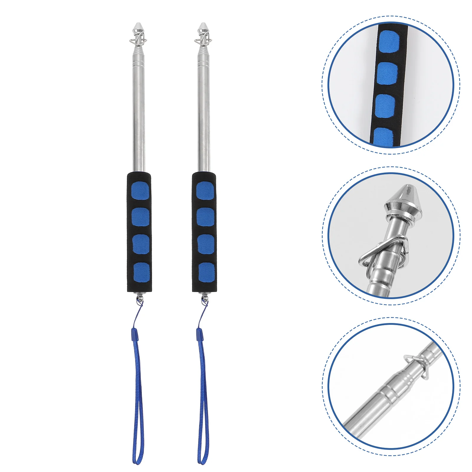 

2pcs Portable Flagpole Handheld Teaching Flagpole Extendable Guide Flag Pole