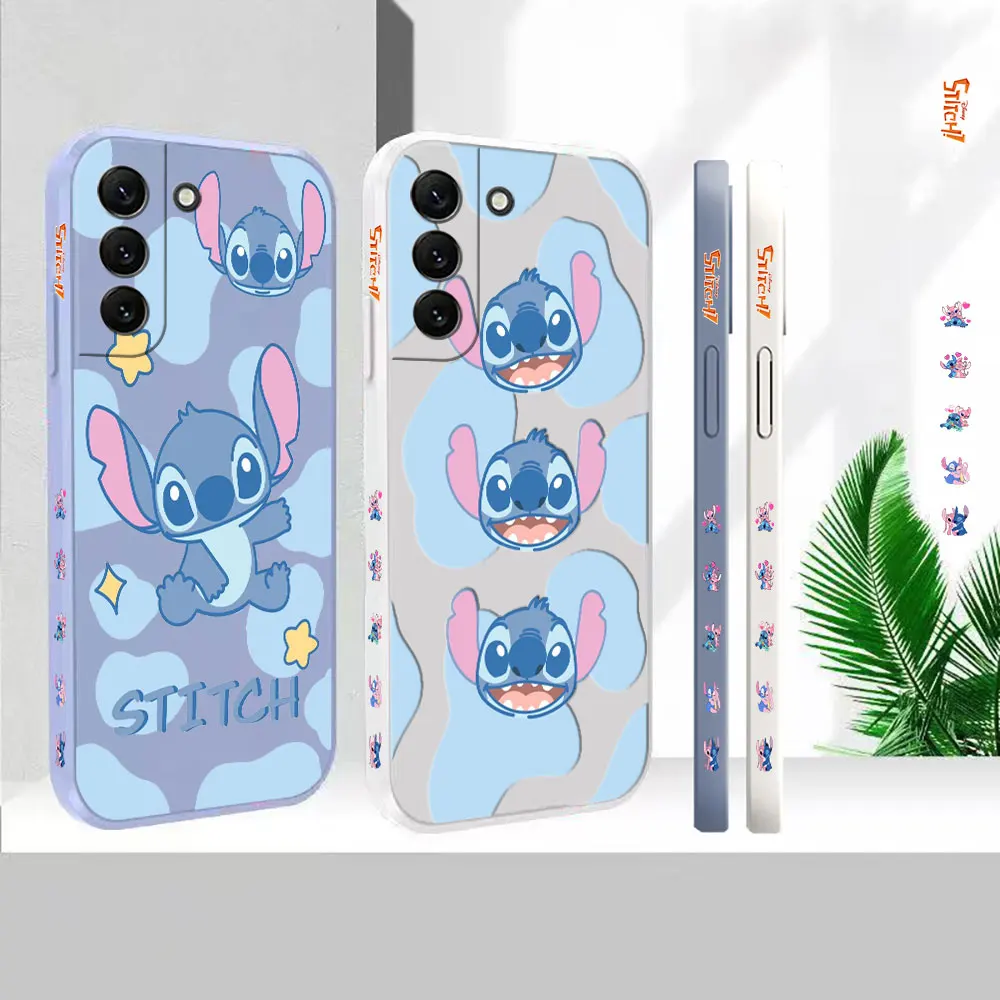 

Cute Lilo & Stitch Case For Samsung Galaxy S23 S22 S21 S20 FE Ultra 5G S11 S11E S10 S10E S9 Plus Liquid Silicone Case Cover Capa