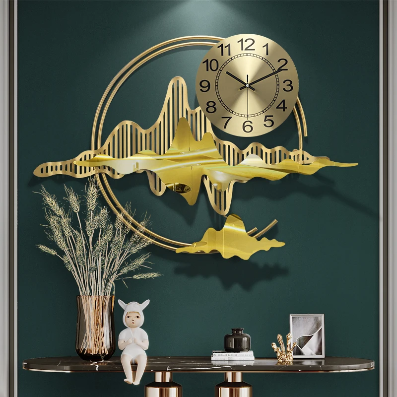 

Chinese Wrought Iron Landscape Wall Clocks Wall Decoration Home Livingroom Wall Mural Ornaments Hall Porch Wall Sticker Crafts