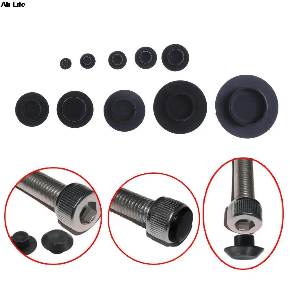 

10PCS M5-24 Practical Black Hex Socket Fasteners Screws Covers Caps Allen Bolt Screw Nut Round Head Cover Cap Protector