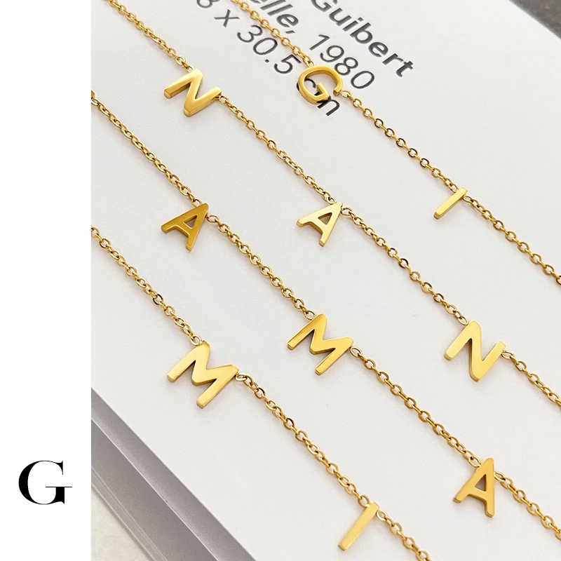 

Изящное ожерелье-чокер Ghidbk из нержавеющей стали 18 K PVD Gold Mama Gigi Mimi Nano, водонепроницаемое женское ювелирное изделие, подарки на день рождения