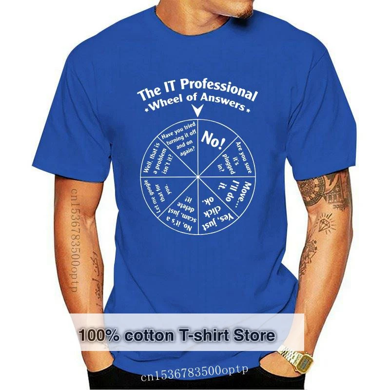 

New Casual The IT Professional Wheel Of Answers Tshirts Men Cotton T Shirts Programmer Programming Software Engineer Tees