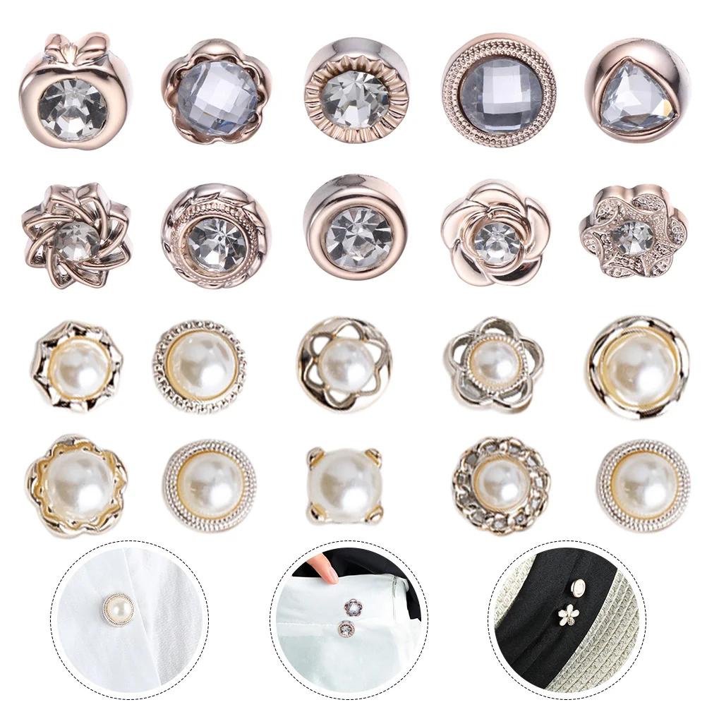 

Brooch Safetybrooches Rhinestone Pin Crystal Lapel Buttons Jewelry Pearl Corsage Cardigan Shirt Ladies Button Buckle Clothes