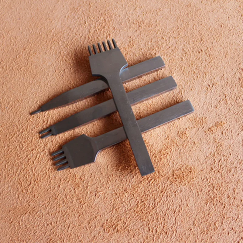 

Leather Craft Prong Hole 4mm Leather Spacing Hole Tool Punch Tools Round Row Drilling Tools leather DIY leather punching tool