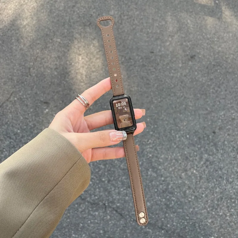 Leather Strap For Huawei band 8/7NFC Correa Bracelet Replacement watchband For Huawei band 6 Pro Sport Strap Women Men Belt