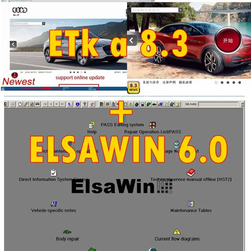 Фото Новинка 2026! ELSAWIN 6.0 Etk a 8.3: Новейшее программное обеспечение для обслуживания, каталог электронных компонентов для групп автозапчастей, подходит для V/W, AU/DI, SE/AT, S №2