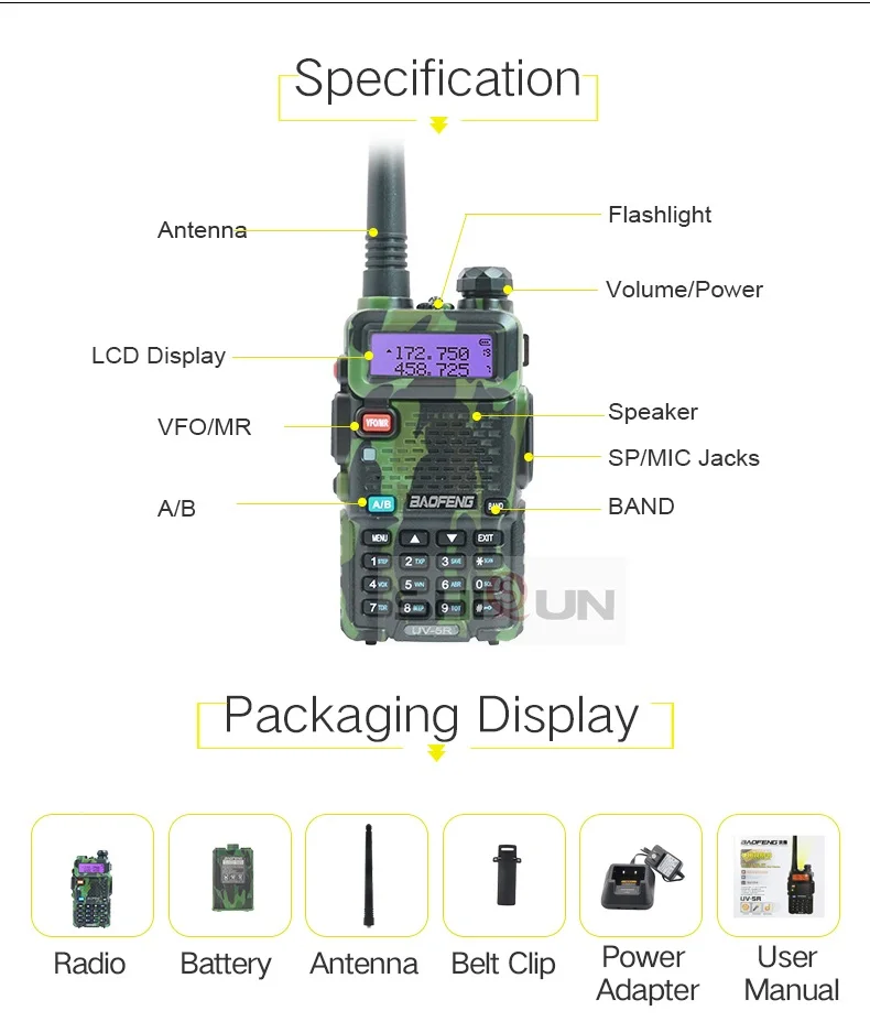 Baofeng UV-5R 8W High Power 8 Watts powerful Walkie Talkie long range 10km VHF/UHF dual Band Two Way Radio pofung uv5r hunting