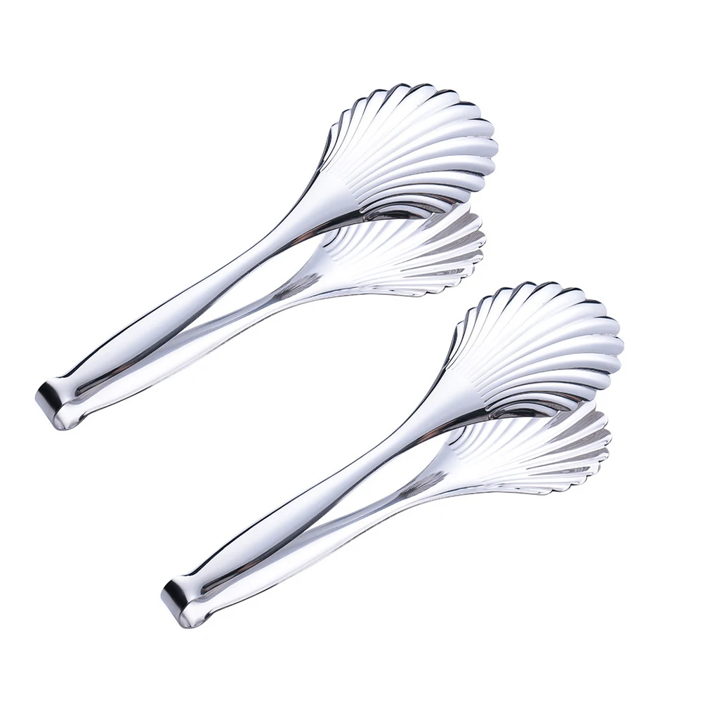 

2pcs Cooking Tool Heat Resistant Kitchen Tong Stainless Steel Anti Slip Barbecue Kitchen Creative Tong For Hot Food Frying Boil