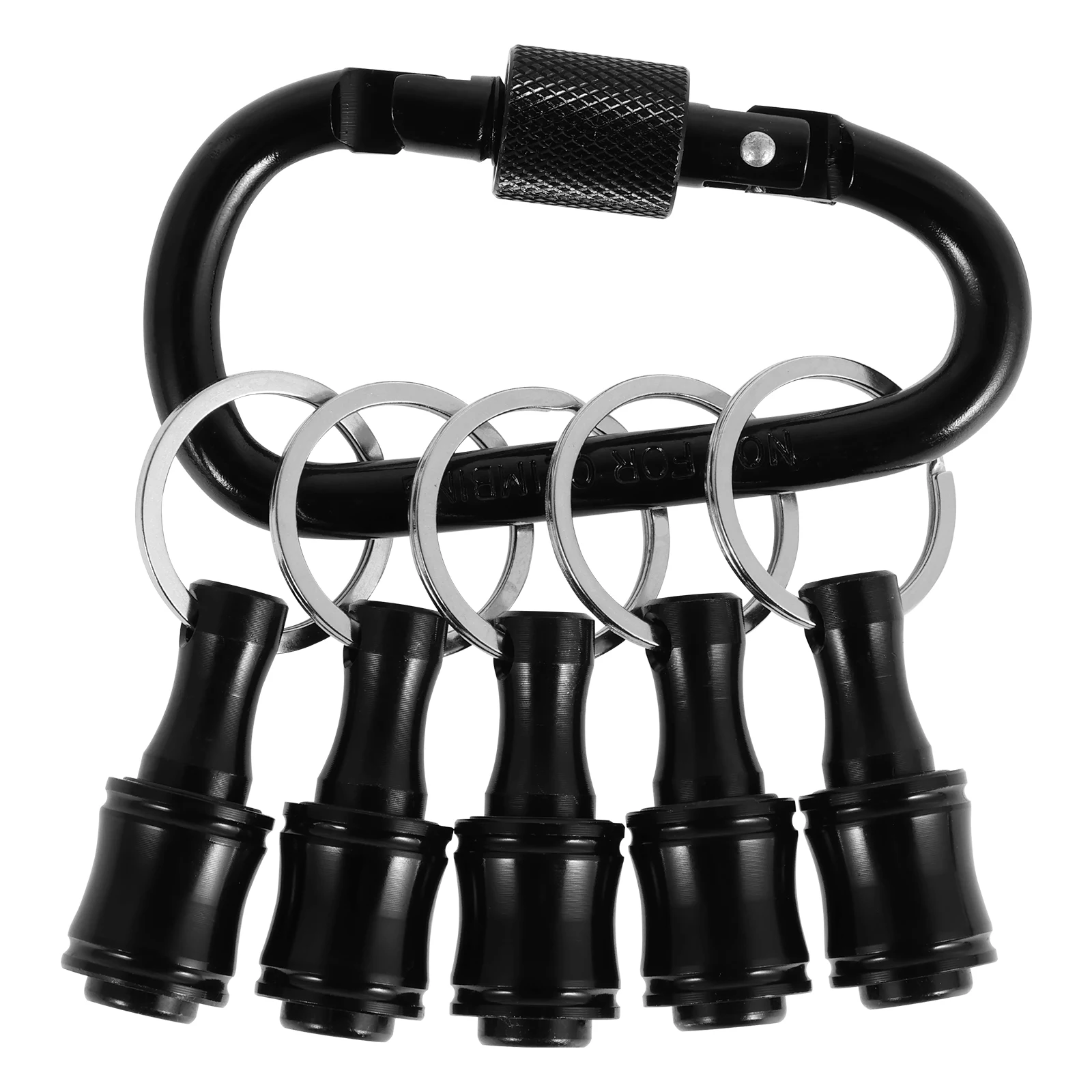 Обновленный держатель отверток с черным карабином, шестигранный хвостовик 1/4 дюйма, удлинитель, брелок, адаптер для дрели