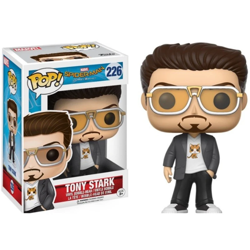 Funko pop Железный человек виниловая Кукла Тони Старк #226 экшн-фигурка игрушки Коллекционная модель игрушка для фанатов подарок для детей