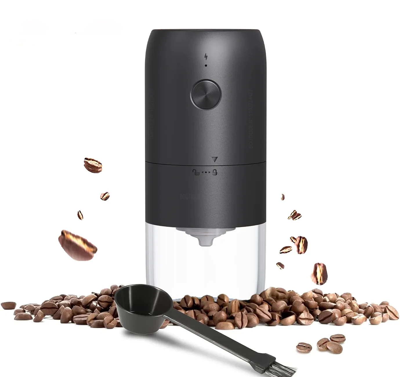 

Electric Coffee Grinder USB Type-C Charging Portable Nuts Grains Pepper Coffee Bean Grinder Home Travel Black grinder