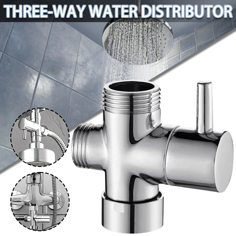

Multifunction 3 Way Shower Head Diverter Valve G1/2 Three Function Switch Adapter Connector T Adapter For Mounting Shower Arm