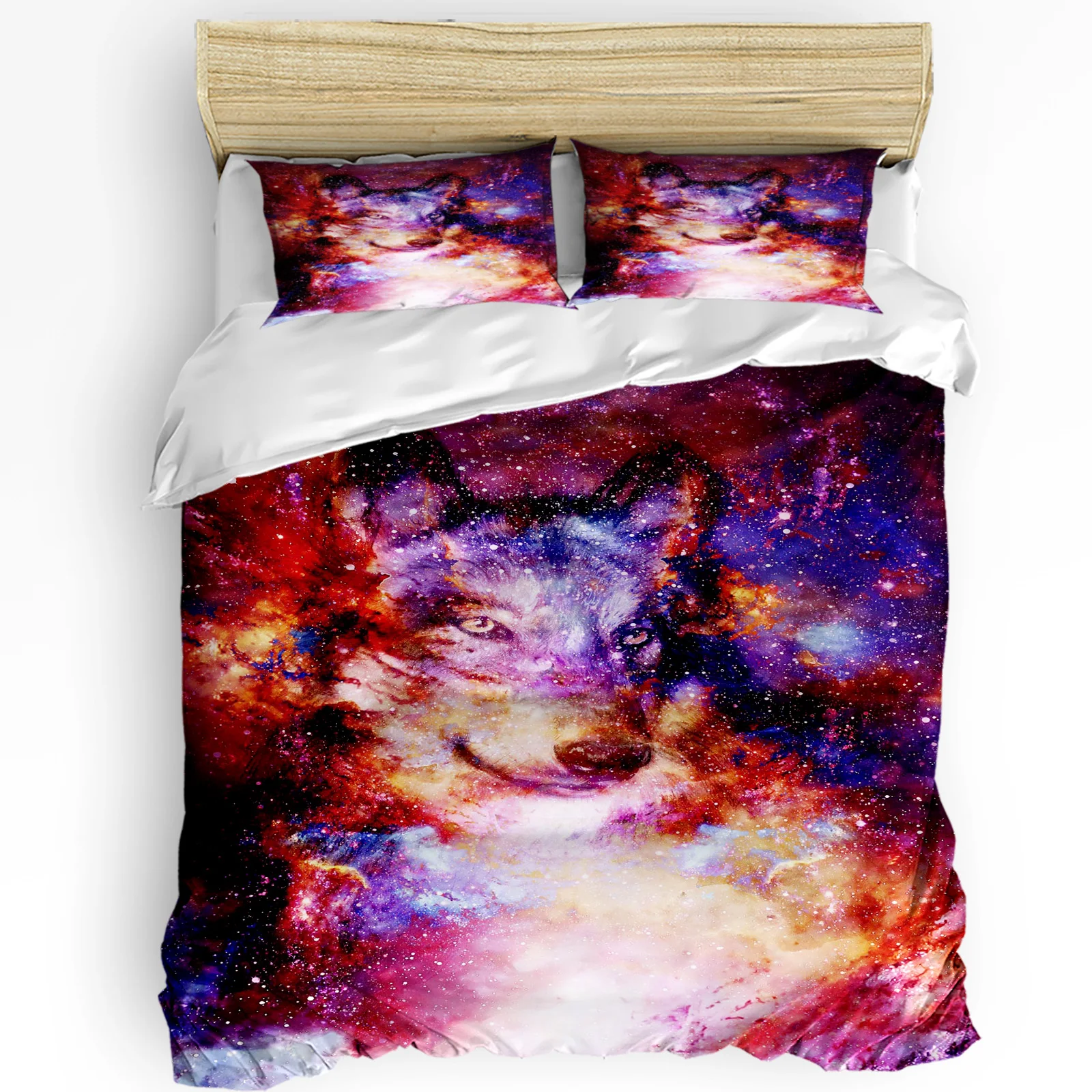 

Wolf Fantasy Starry Sky Printed Comfort Duvet Cover Pillow Case Home Textile Quilt Cover Boy Kid Teen Girl 3pcs Bedding Set