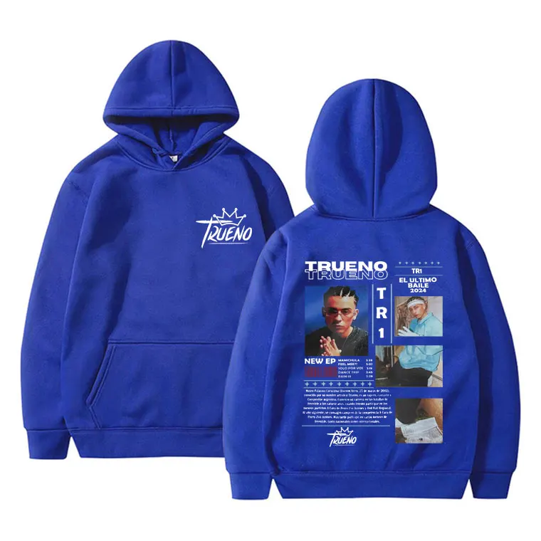 Hip Hop Rapper Trueno El Ultimo Baile 2024 Graphic Hoodie Men Women Oversized Pullover Male Fashion Vintage Hooded Sweatshirt