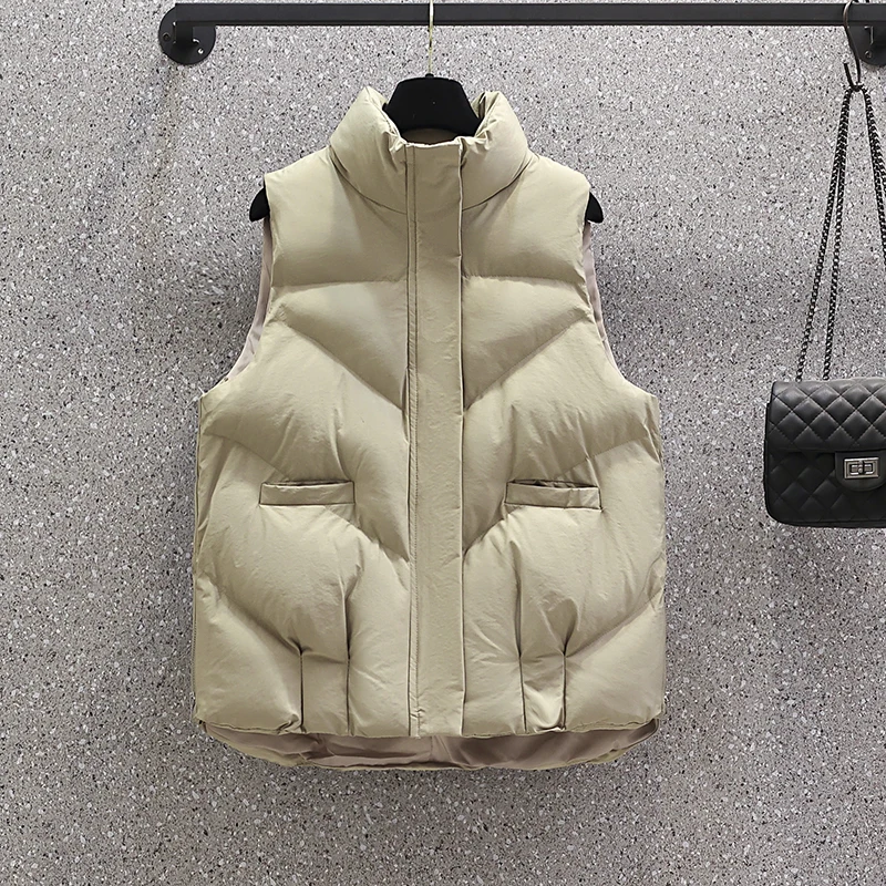 EHQAXIN 2022 New Women's Vest Autumn Winter Leisure Vest Jacket Korean Fashion Loose Warm Down Jacket Cardigan Coat Ladies M-4XL