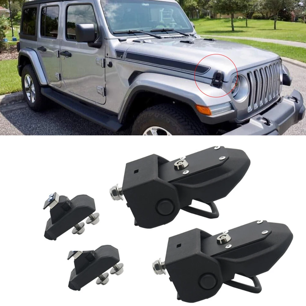 

1pair Iron Replacement High Hardness Practical Hood Latch Lock Catch Fit For JL 2018 2019 2020 Car Decoration Car Accessories