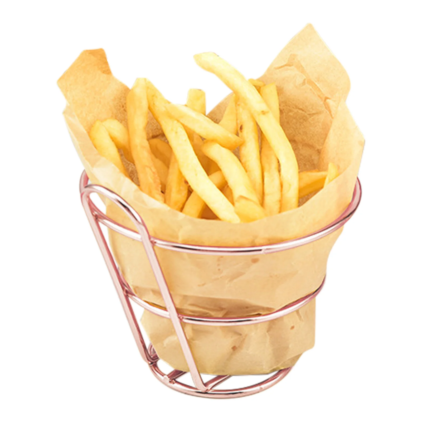Stainless Steel French Fries Chips And Appetizers Stand Cone Basket Fry Holder With Sauce Cup Kitchen Restaurant Party Supplies