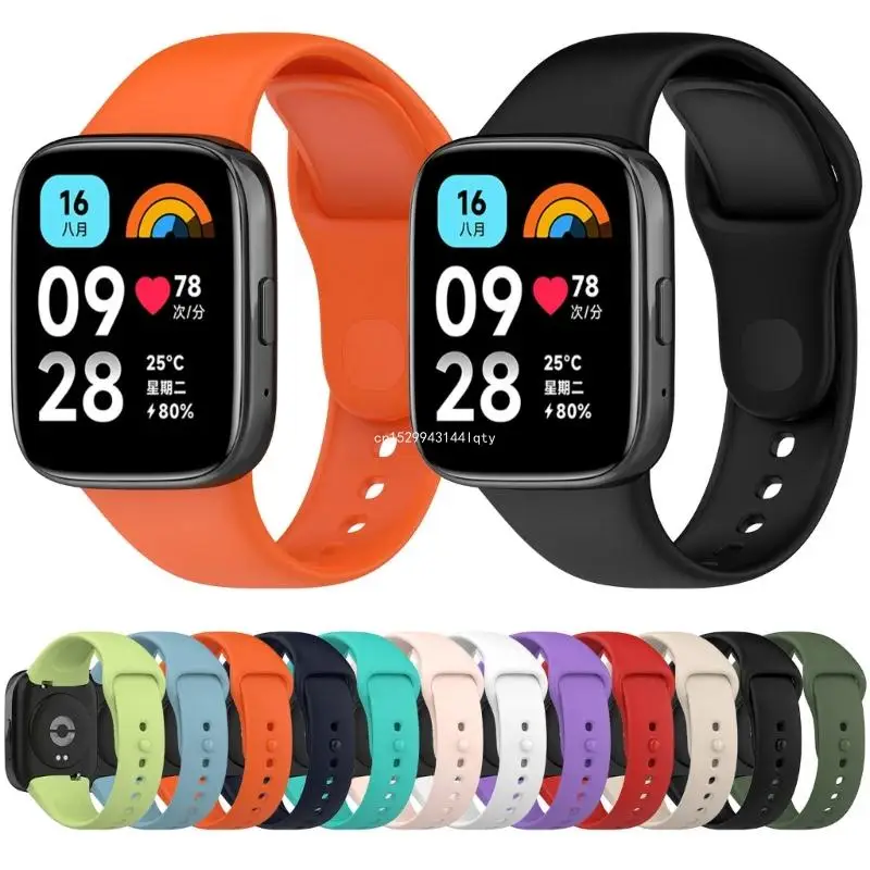 

Силиконовый резиновый ремешок для часов, водонепроницаемый для Redmi Watch3 Lite Active, умные часы, Прямая поставка