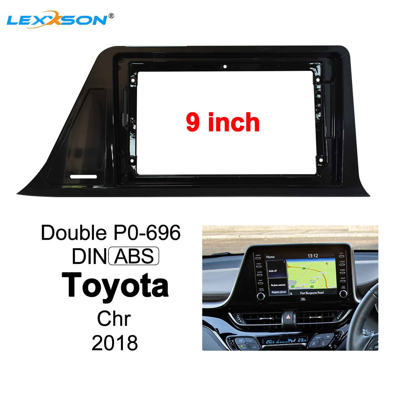 

9 Inch Car Fascia For Toyota CHR 2018 Right Wheel Dashboard Installation Trim Refitting Kit Frame Surround DVD GPS Bezel Frame